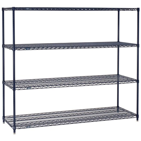 Nexel Nexelon Wire Shelving, Blue Epoxy, 54W X 24D X 63H 24546N